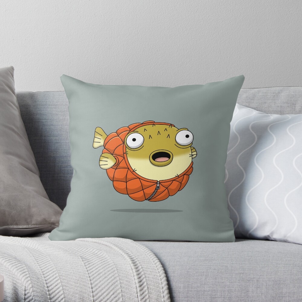 Puffer fish Throw Pillow