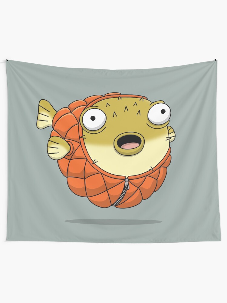 Alternate view of Puffer fish Tapestry