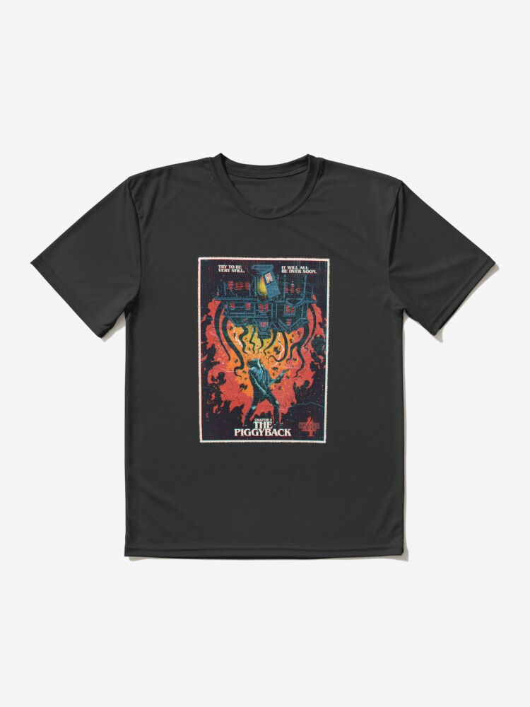 Men's Stranger Things Retro Piggyback Poster T-shirt - Black