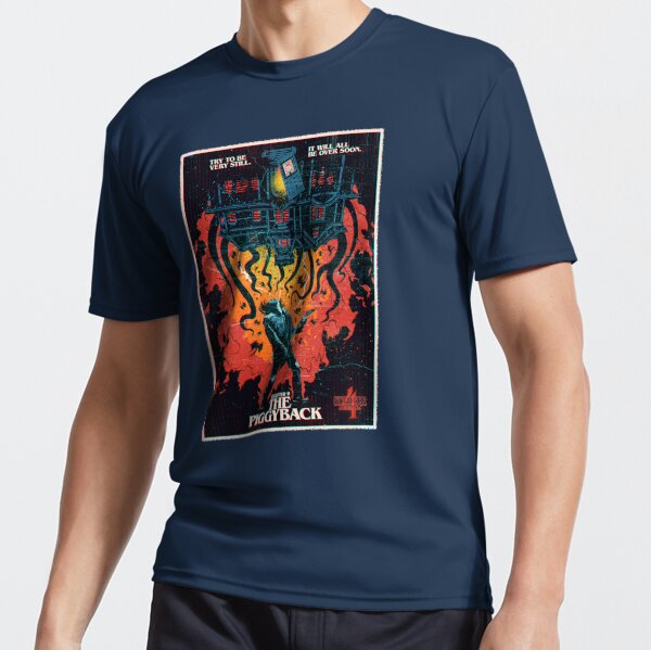 Men's Stranger Things Retro Piggyback Poster T-shirt - Black