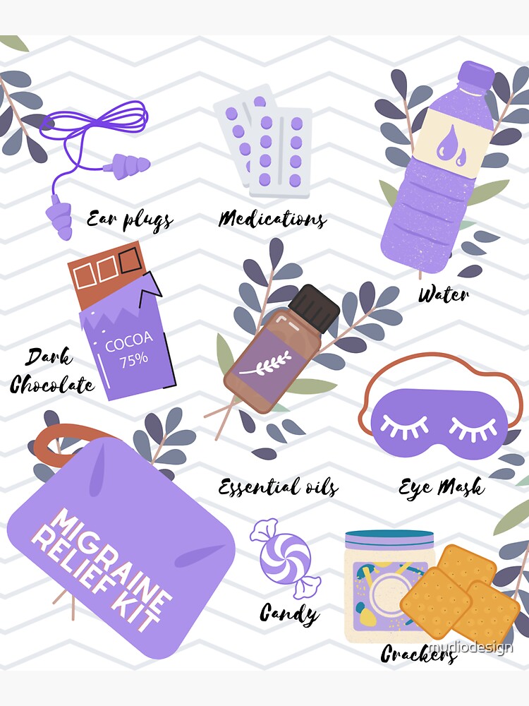 "Migraine relief kit" Sticker for Sale by mudiodesign Redbubble