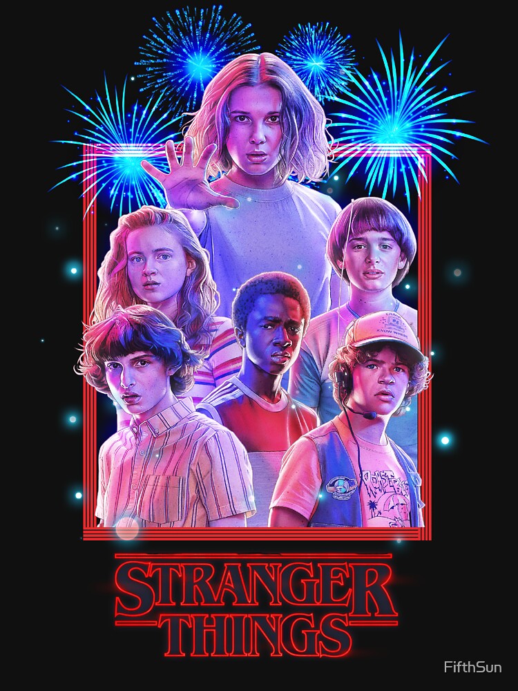 Disover Stranger Things Group Shot Fireworks Poster | Essential T-Shirt 