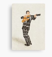Typographic and Minimalist Johnny Cash Illustration Canvas Print