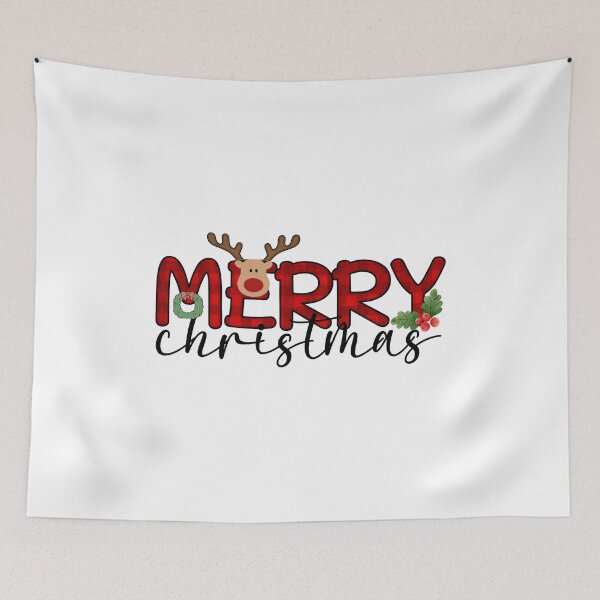 Item preview, Cute Merry Christmas Typography designed and sold by HappyLifeCreate.