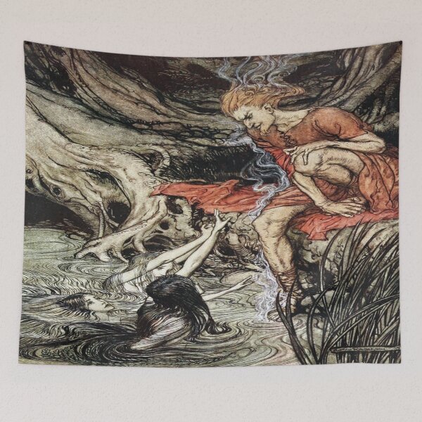 Item preview, Rhinegold and the Valkyrie - vintage illustration by Arthur Rackham designed and sold by beoverpowered.