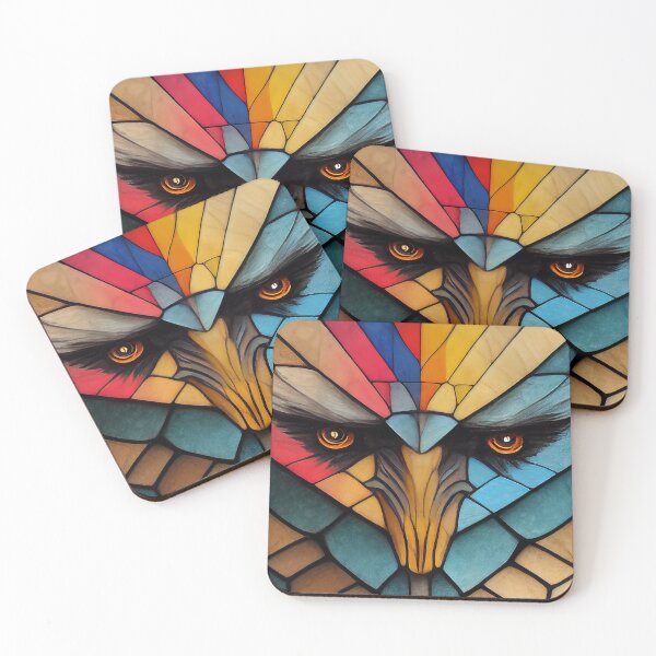 Item preview, Stained Glass Eagle Face - 4 designed and sold by MrVPhotography.