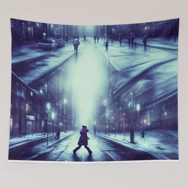 Item preview, Walking through the streets of a city on a cold winter day designed and sold by Dicoart.