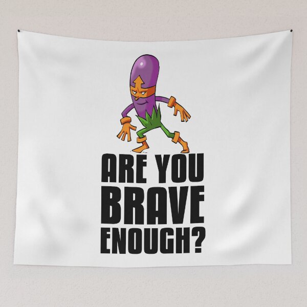 Item preview, Purple Eggplant Hero Are You Brave Enough? Foodietoon Superhero Aubergine Brinjal designed and sold by ProjectX23.