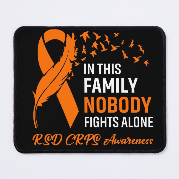 Item preview, In This Family Nobody Fights Alone RSD CRPS Awareness Feather Ribbon designed and sold by frechettee.
