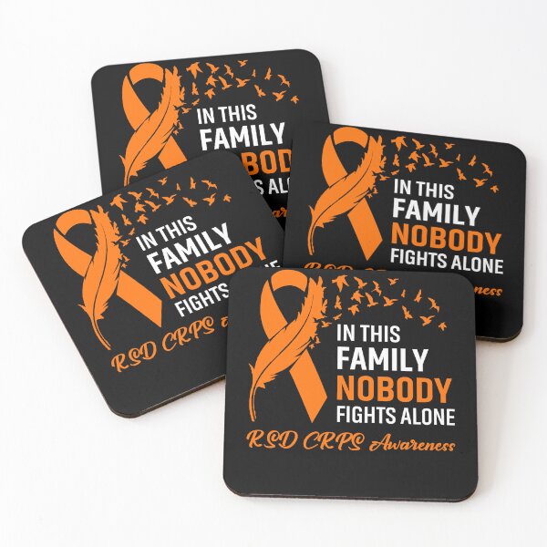 Item preview, In This Family Nobody Fights Alone RSD CRPS Awareness Feather Ribbon designed and sold by frechettee.