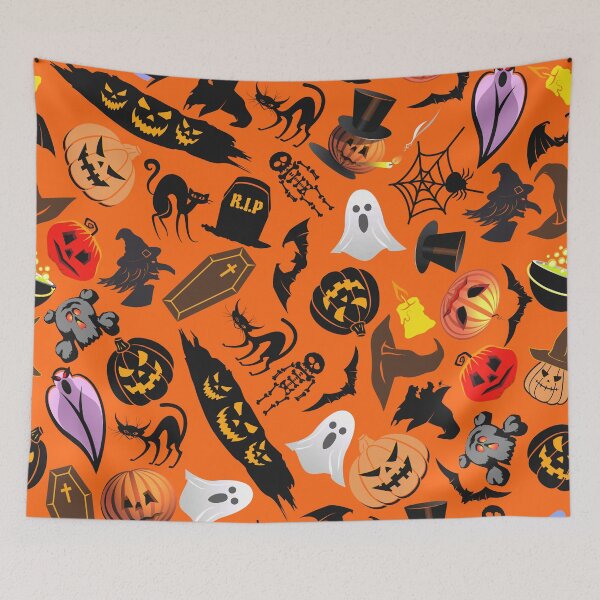 Aperçu de l'œuvre Pattern Happy Fun Halloween Pumpkin N1 créée et vendue par iziskosmos.