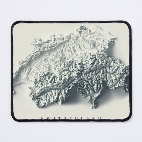 Item preview, Switzerland Shaded Relief Map 3D digitally-rendered designed and sold by ThinkAboutMaps.
