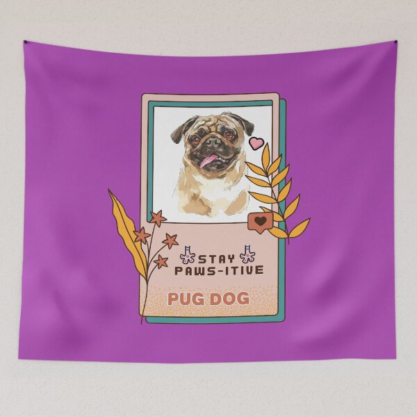Item preview, Pug Watercolor Drawing Dog Breed | Stay Paws-itive Dog Series -75 designed and sold by PetinHeart.
