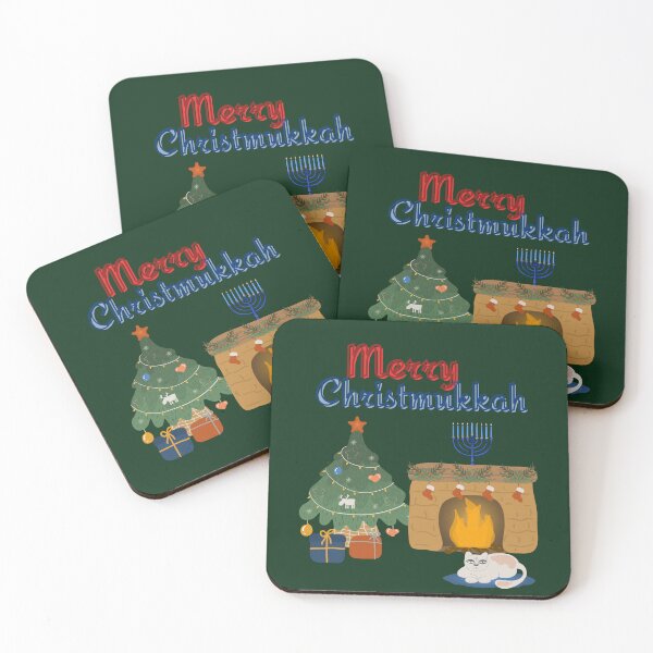 Artikelvorschau, Nostalgische Feiertagsszene der frohen Christmukkah für Weihnachten und Hannukah entworfen und verkauft von eireaine.