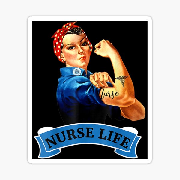 Rosie the riveter nurse pandemic sticker – Big Moods