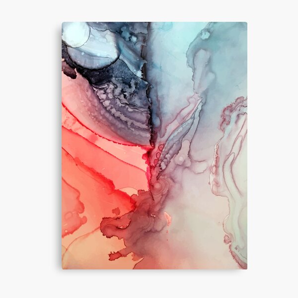 Undertown Meets Lava- Alcohol Ink Painting Metal Print