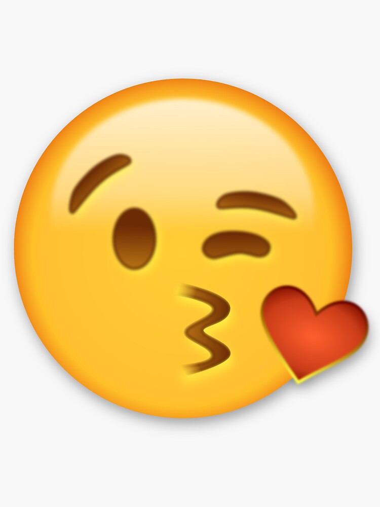 "Kissing Emoji" Sticker by Capri2k Redbubble