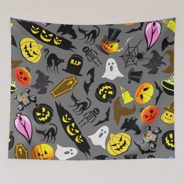 Aperçu de l'œuvre Pattern Happy Fun Halloween Pumpkin N4 créée et vendue par iziskosmos.