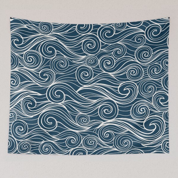 Item preview, Prussian Blue Wave Pattern designed and sold by nabanacrafters.