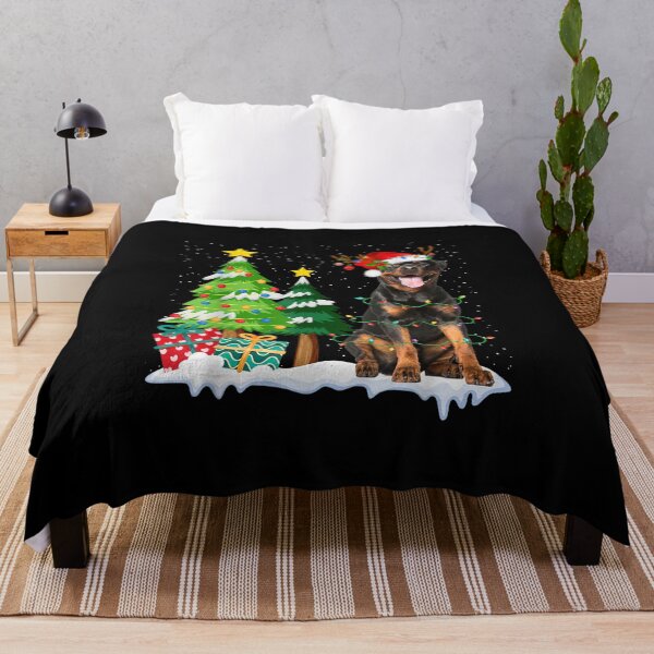 Item preview, Rottweiler Dog Santa Hat Reindeer Christmas Lights designed and sold by Staroverovsemyo.