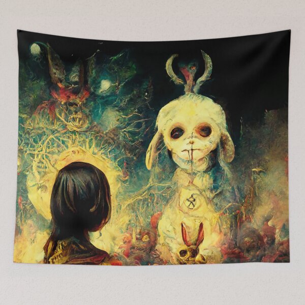 Item preview, Girl meets plush Baphomet in Vision Gnostic Taoism Shiva designed and sold by MysticAlgorithm.