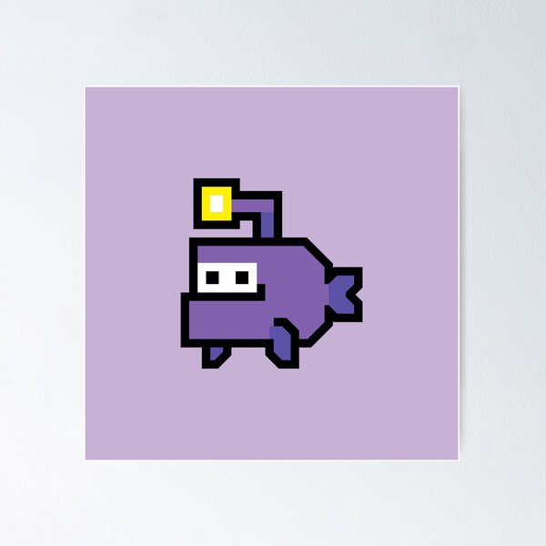 Item preview, Purple angler Fish in the colorful universe - Cartoon fish designed and sold by Noice2D.