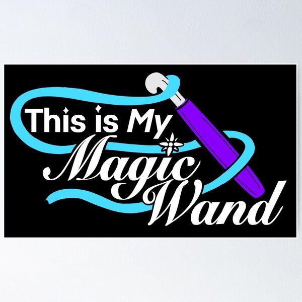 Item preview, Crochet Gift Magic Wand Yarn Text Design - White Purple & Blue designed and sold by KarliMakesStuff.
