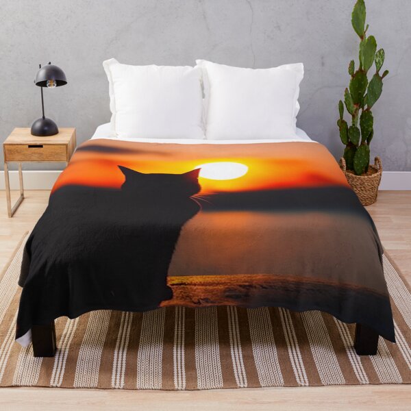 Item preview, Black Cat Watching Sunset designed and sold by Beastlykitty.