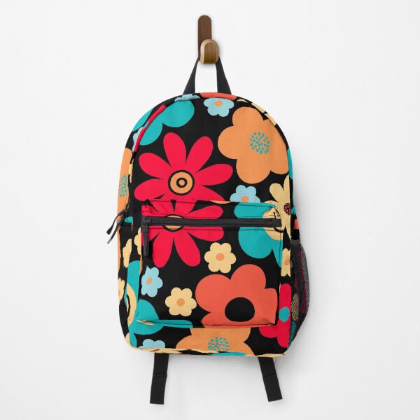 Item preview, Retro Black - Happy Hippie Smiling Flower Power designed and sold by dKarthdesign.
