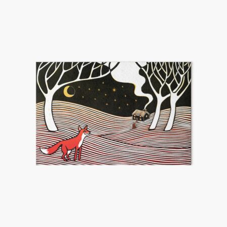 Item preview, Stargazing - Fox in the Night - linocut by Francesca Whetnall designed and sold by Cecca-Designs.