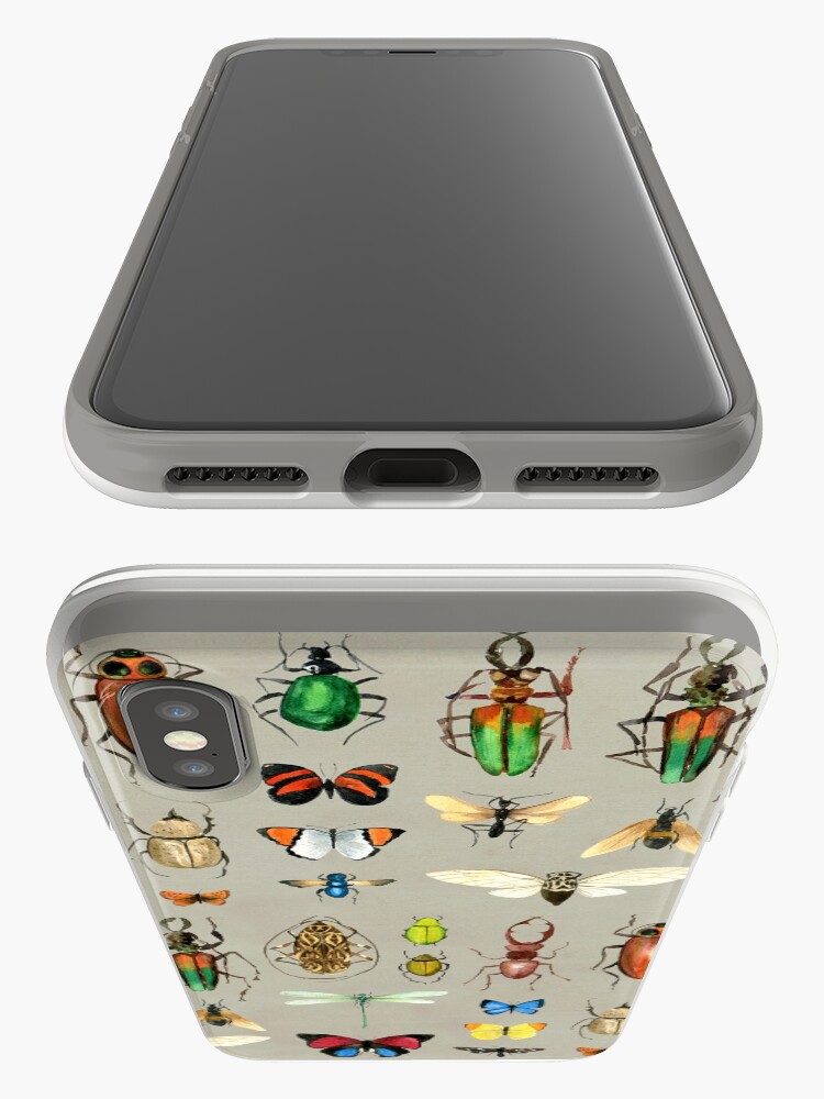 Alternate view of The Usual Suspects - Insects on grey - watercolour bugs pattern by Cecca Designs iPhone Case & Cover