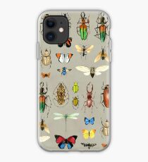 The Usual Suspects - Insects on grey - watercolour bugs pattern by Cecca Designs iPhone Case