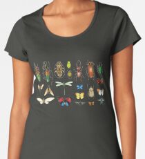 The Usual Suspects - Insects on grey - watercolour bugs pattern by Cecca Designs Women's Premium T-Shirt