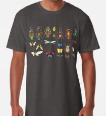Die üblichen Verdächtigen - Insekten auf Grau - Aquarell Bugs Muster von Cecca Designs Longshirt