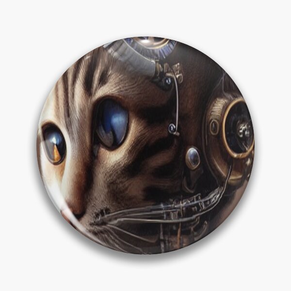 Item preview, Steam Punk Big Eyed Cyber Cat designed and sold by aventi24.