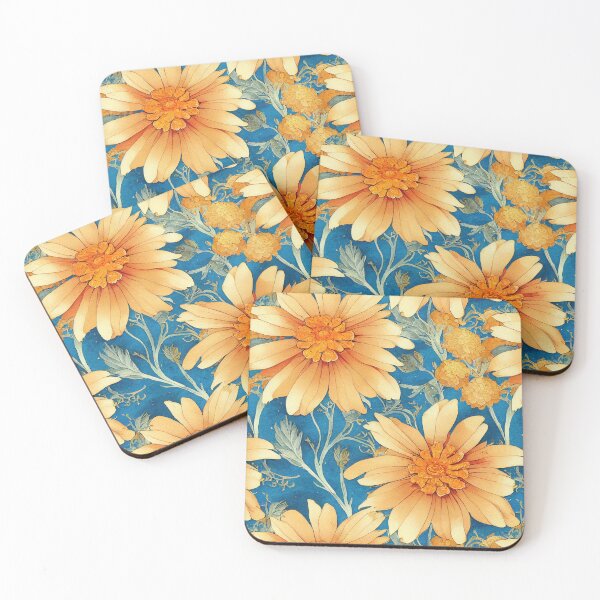 Item preview, Marigold Flowers Pattern Print designed and sold by ThePurpleMelon.