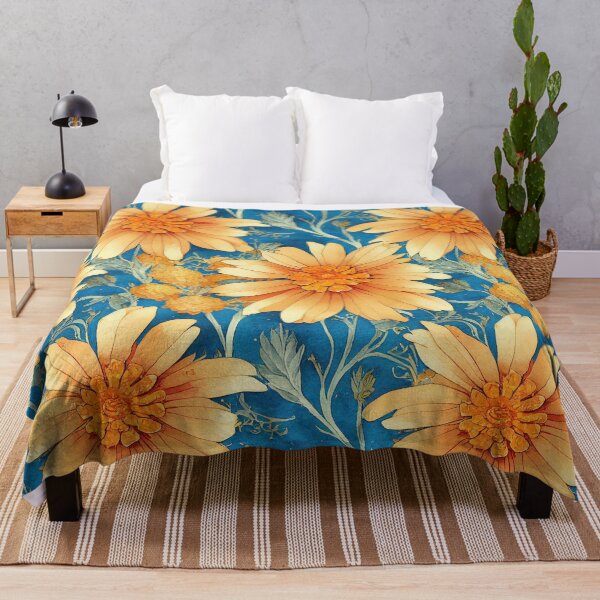 Item preview, Marigold Flowers Pattern Print designed and sold by ThePurpleMelon.
