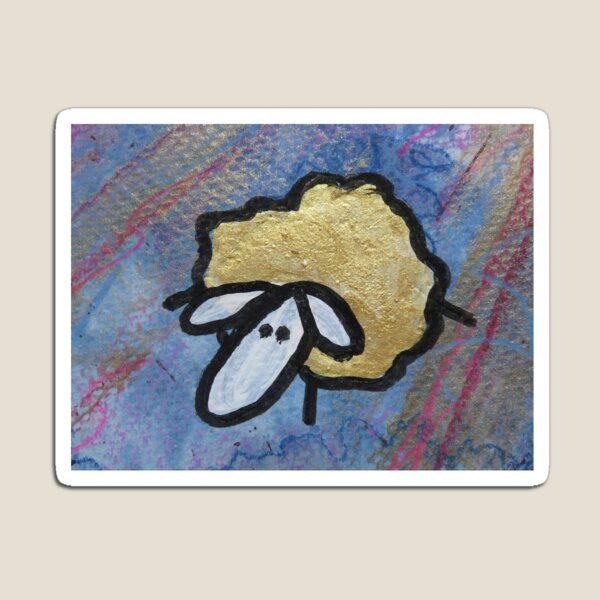 Item preview, UnFolding the Ewe-niverse #10 mixed media and ink painting of sheep designed and sold by ChillonLeachArt.