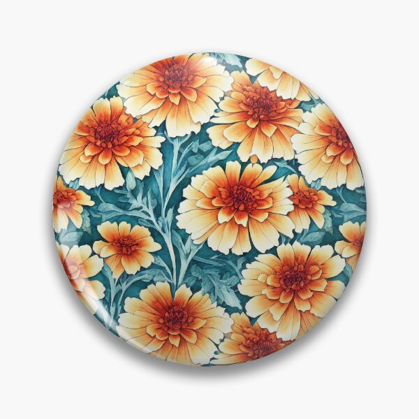 Item preview, Marigold Flowers Pattern Print designed and sold by ThePurpleMelon.