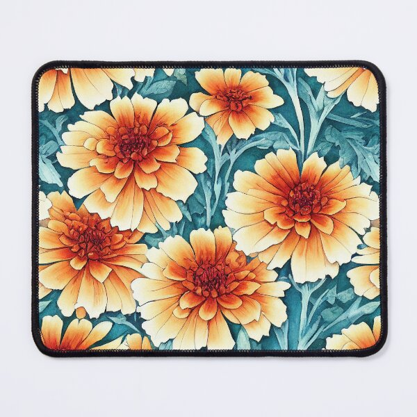Item preview, Marigold Flowers Pattern Print designed and sold by ThePurpleMelon.