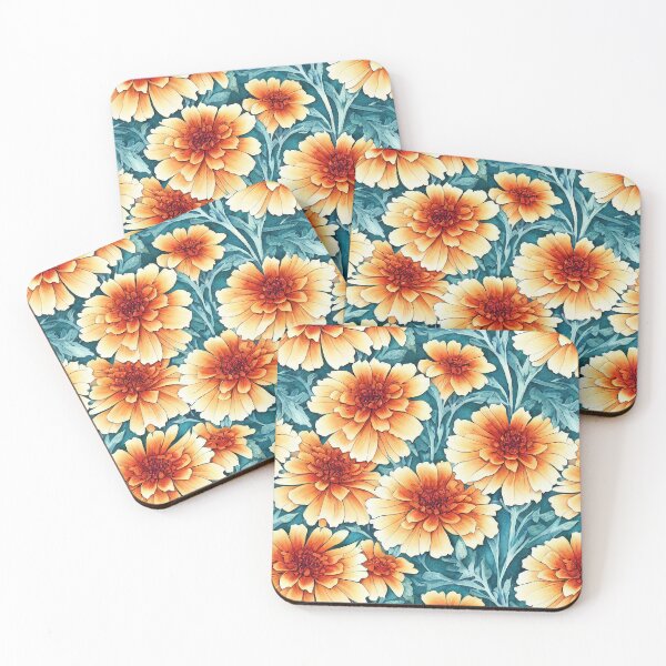 Item preview, Marigold Flowers Pattern Print designed and sold by ThePurpleMelon.