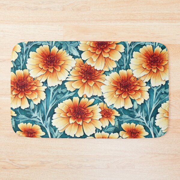 Item preview, Marigold Flowers Pattern Print designed and sold by ThePurpleMelon.