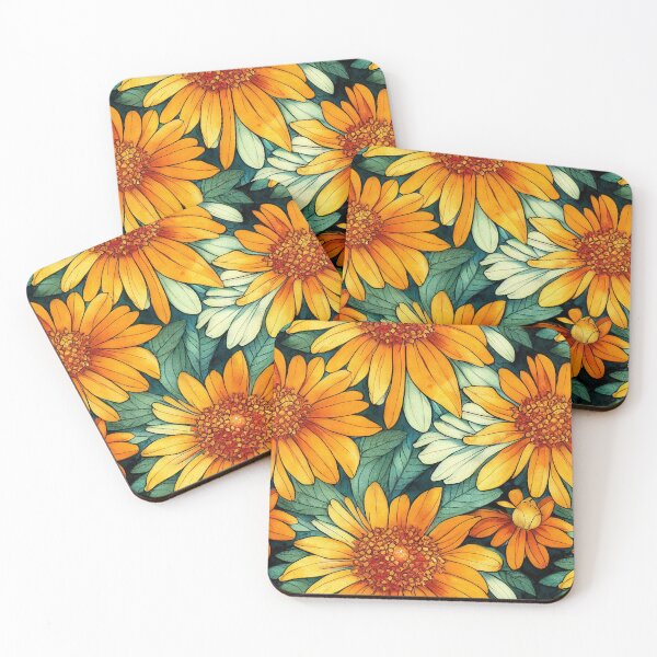 Item preview, Marigold Flowers Pattern Print designed and sold by ThePurpleMelon.