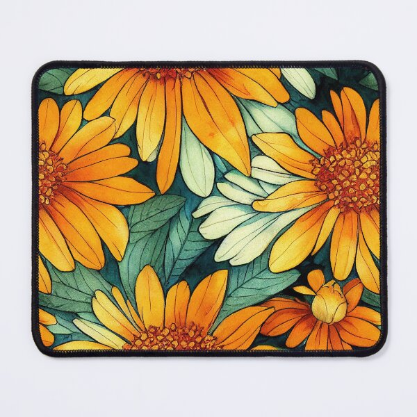 Item preview, Marigold Flowers Pattern Print designed and sold by ThePurpleMelon.