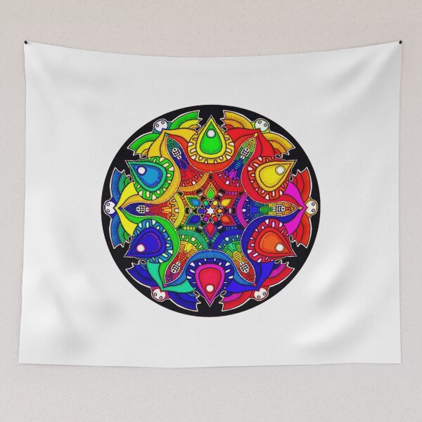 Item preview, MANDALA RAINBOW HIPPY PEACE BOHO COOL BRIGHT COLORS HIPPIE designed and sold by Travel Time.