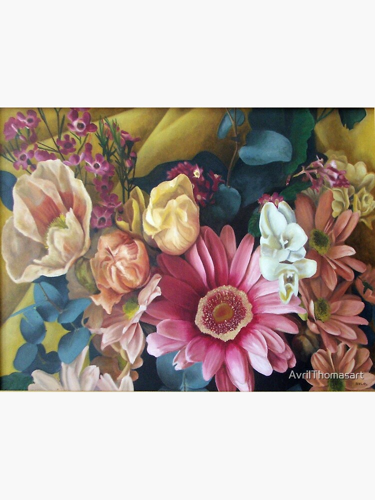 Thumbnail 3 of 3, Sticker, Flowers (small print) Oil Painting by Avril Thomas - Adelaide / South Australia Artist designed and sold by AvrilThomasart.