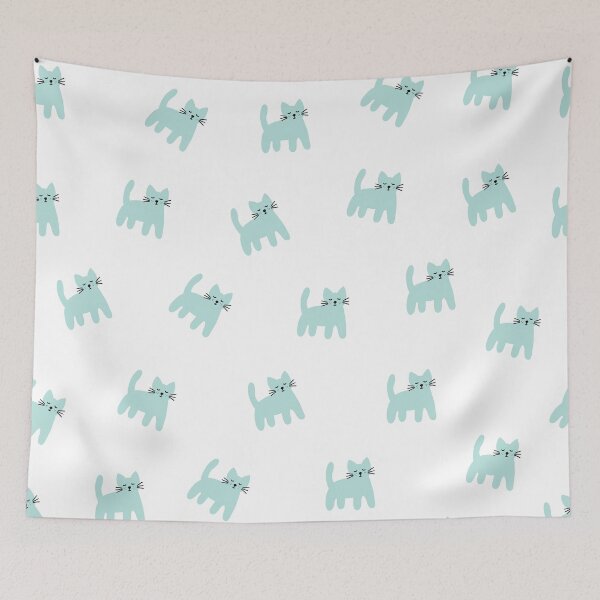 Item preview, Mint cute cat pattern designed and sold by bigmoments.