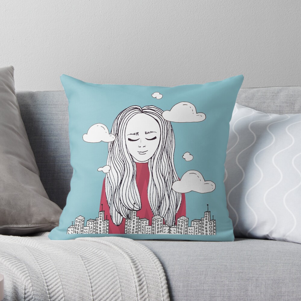 Daydreaming - Head in the clouds Throw Pillow