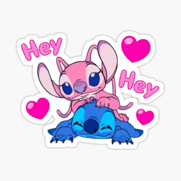 Stitch And Angel Sticker Sticker For Sale By Fof Redbubble