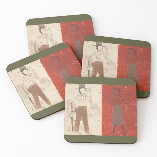 Item preview, Bill Traylor Man on White Woman on Red Classic designed and sold by CarolinHamm.